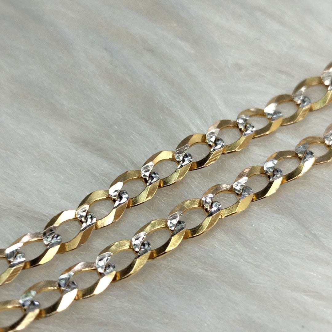 PULSERAS BARBADA DIAMANTADA ORO 14K 21 CM 3.6 GR (NUEVO)