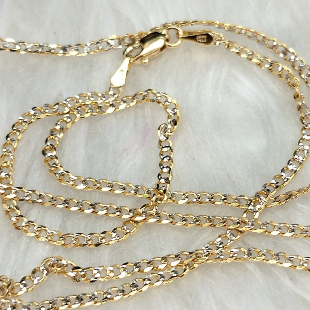 CADENAS BARBADA DIAMANTADA ORO 14K 55 CM 5.7 GR (NUEVO)