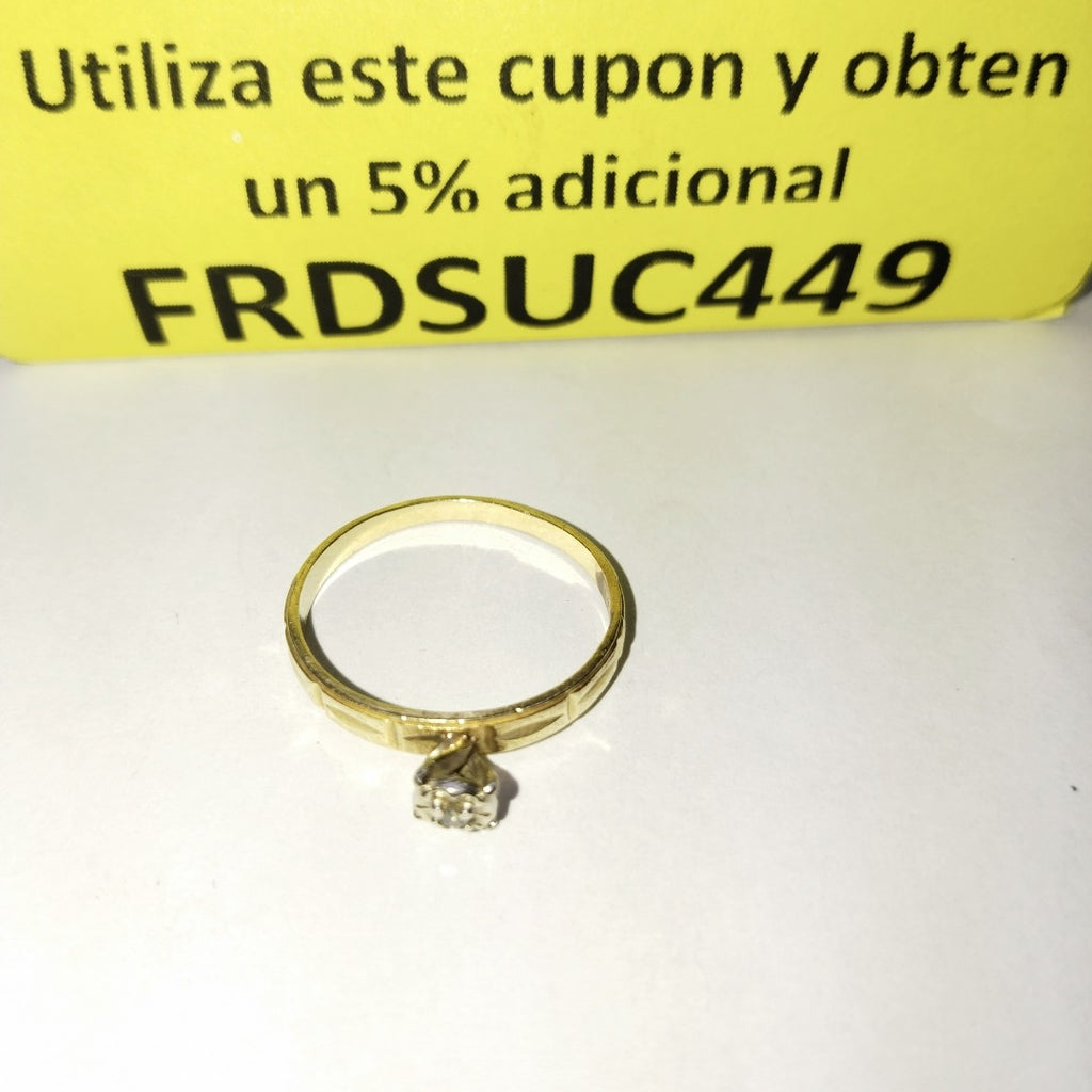 ANILLITO, SOLITARIO ORO 14 K 1.7 GRMS (SEMINUEVO)