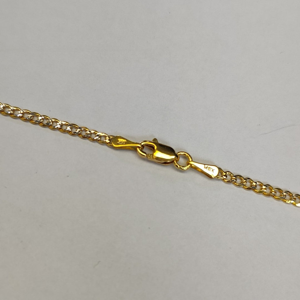 CADENAS BARBADA DIAMANTADA ORO 14K 55 CM 5.7 GR (NUEVO)