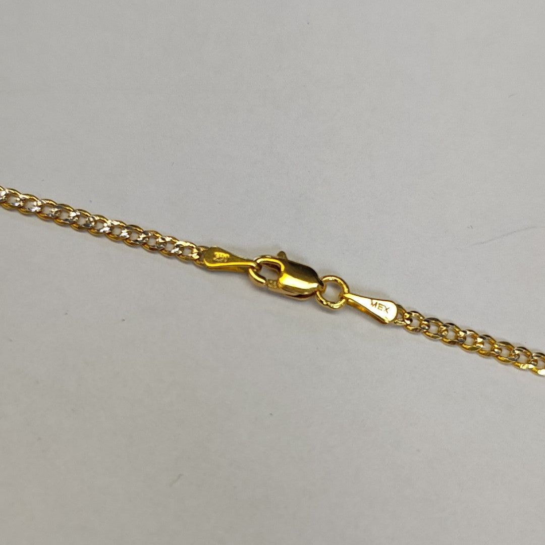 CADENAS BARBADA DIAMANTADA ORO 14K 55 CM 5.7 GR (NUEVO)