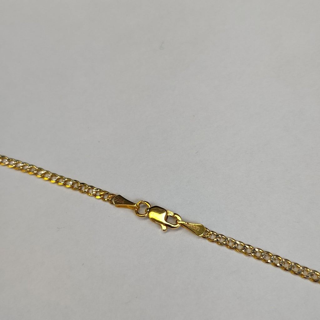 CADENAS BARBADA DIAMANTADA ORO 14K 55 CM 5.7 GR (NUEVO)