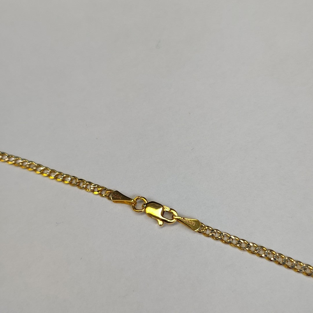 CADENAS BARBADA DIAMANTADA ORO 14K 55 CM 5.7 GR (NUEVO)