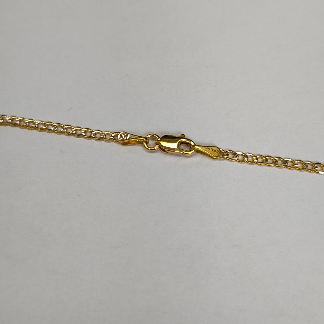 CADENAS BARBADA DIAMANTADA ORO 14K 60 CM 6.2 GR (NUEVO)