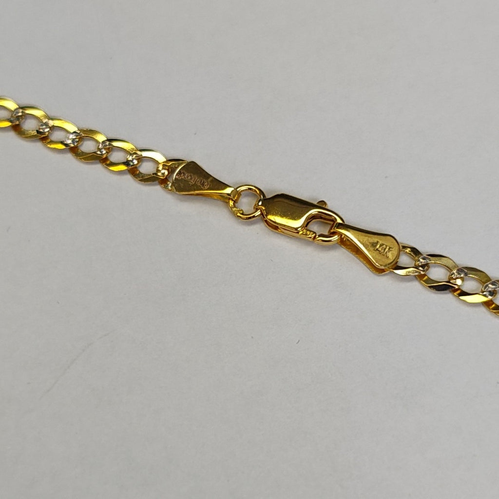 CADENAS BARBADA DIAMANTADA ORO 14K 55 CM 8.8 GR (NUEVO)