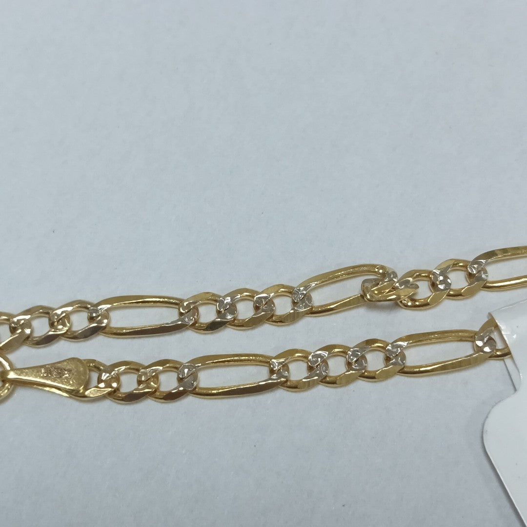 PULSERAS 3X1 DIAMANTADA ORO 14K 18 CM 3 GR (NUEVO)