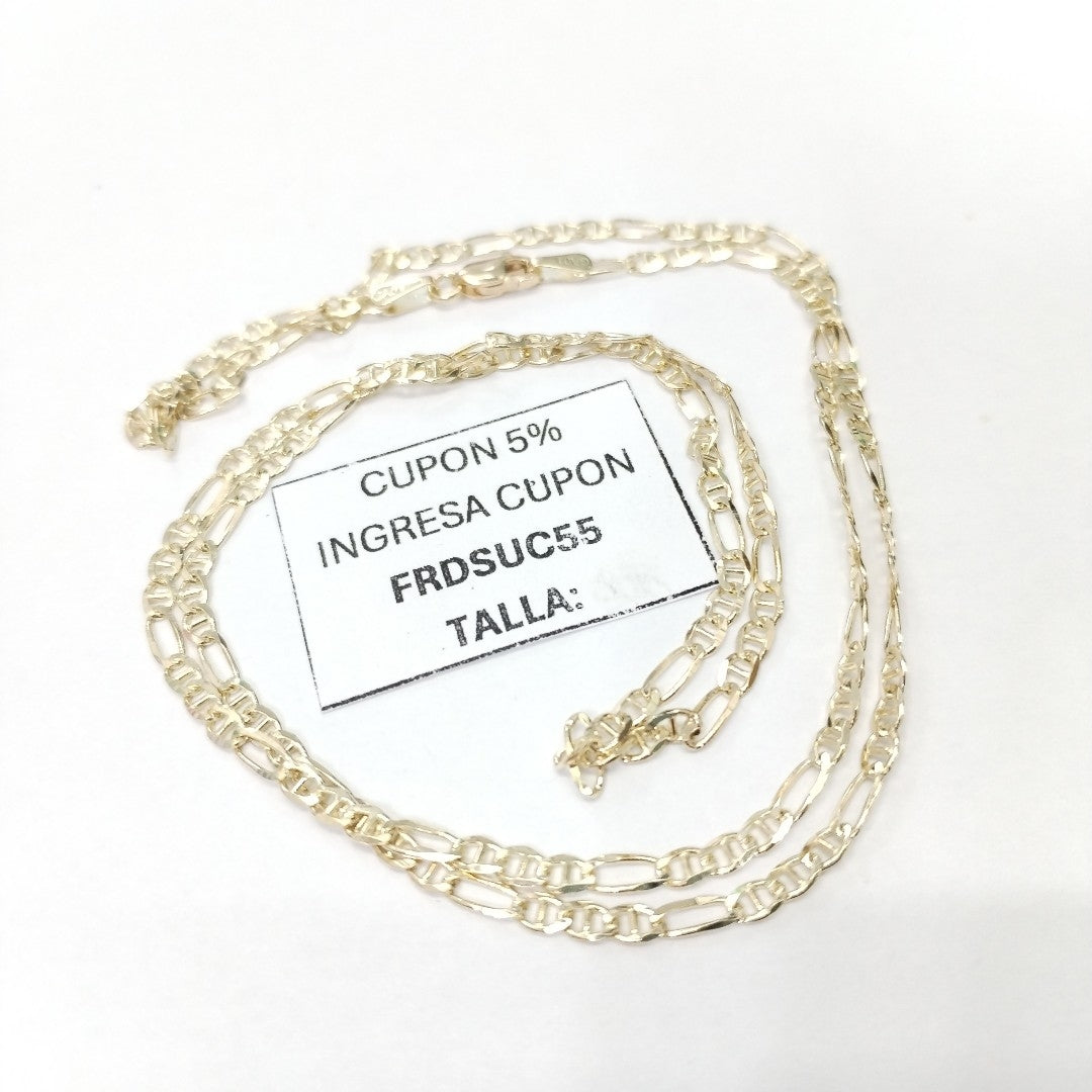 CADENAS TEJIDO FIGARO GUCHI ORO 10K 60 CM 5.3 GR (NUEVO)