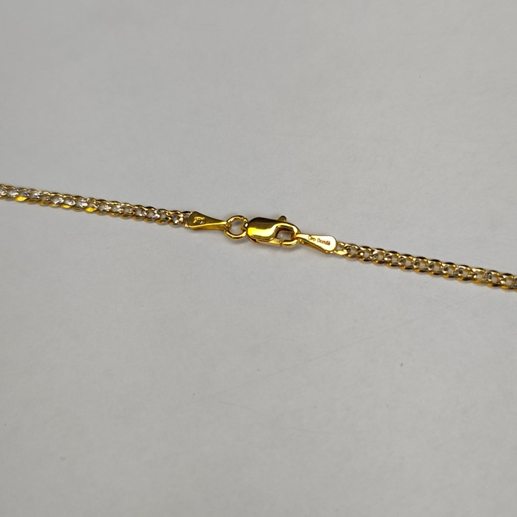 CADENAS BARBADA DIAMANTADA ORO 14K 55 CM 5.8 GR (NUEVO)