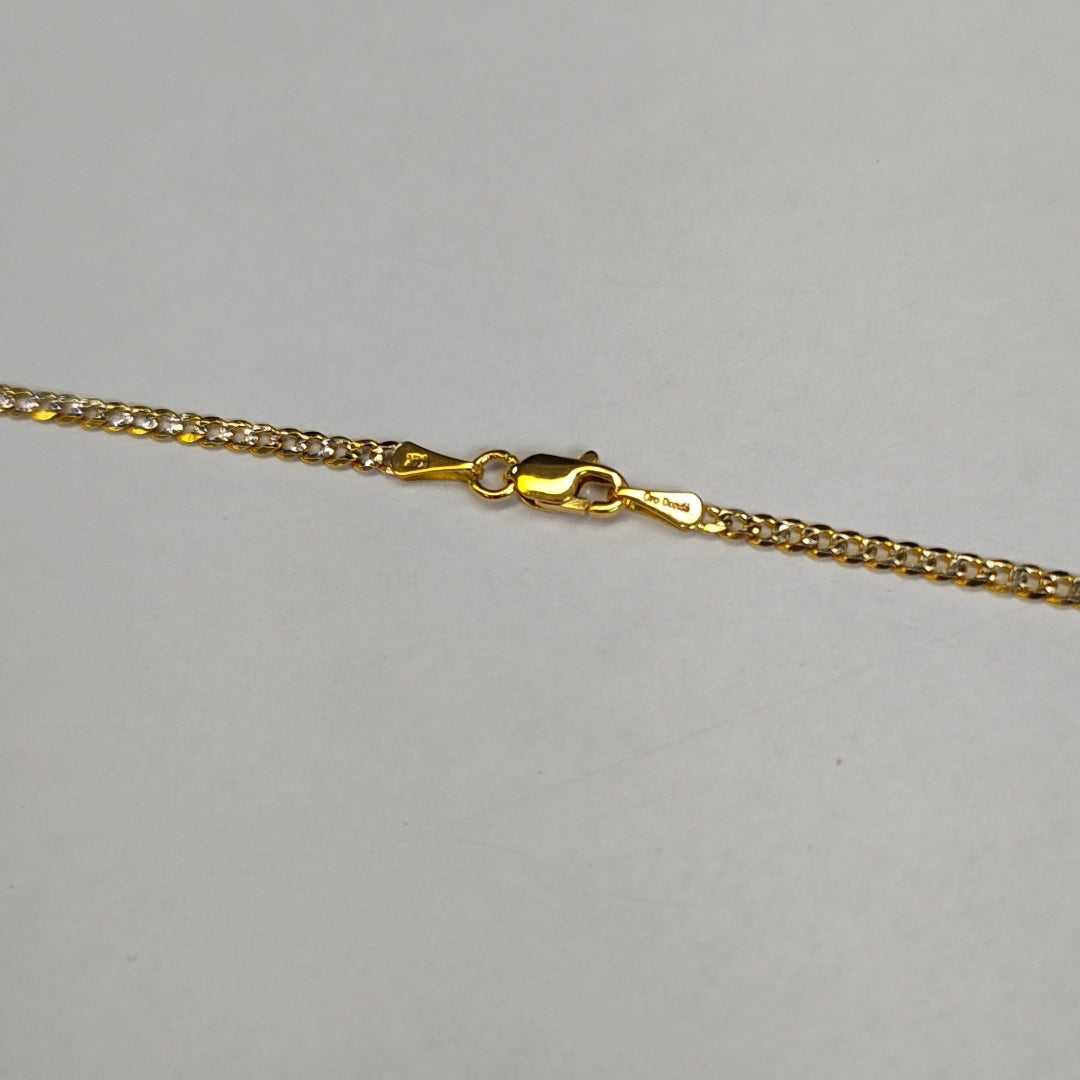 CADENAS BARBADA DIAMANTADA ORO 14K 55 CM 5.8 GR (NUEVO)