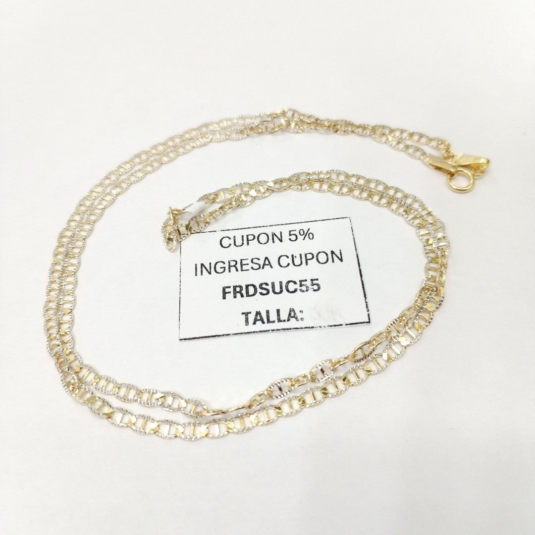 CADENAS TEJIDO GUCHI DIAMANTADO ORO 10K 55 CM 3.9 GR (NUEVO)