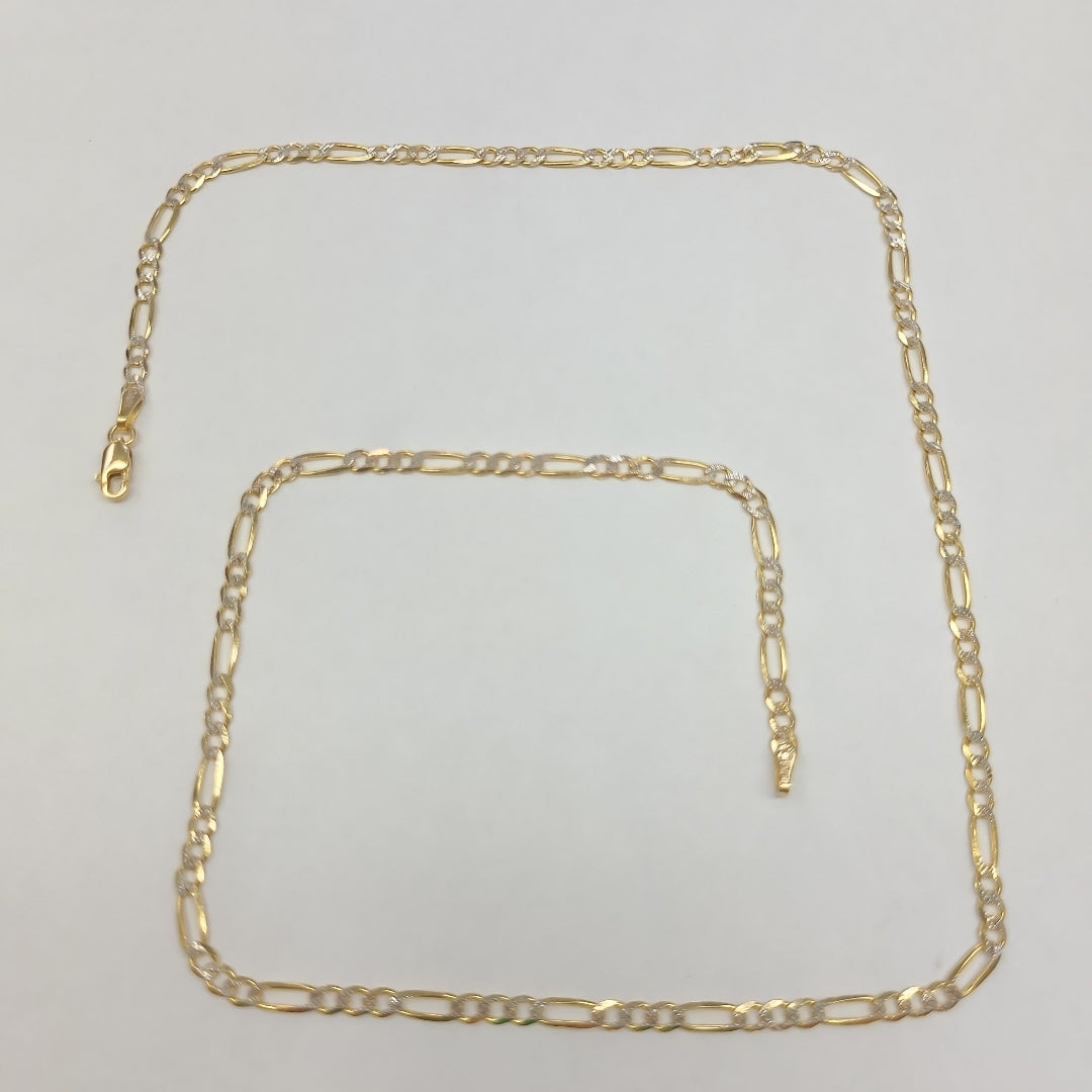 CADENAS TEJIDO 3X1 DIAMANTADO ORO 10K 50 CM 5.6 GR (NUEVO)