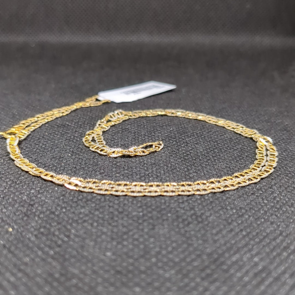 CADENAS TEJIDO GUCHI DIAMANTADO ORO 10K 55 CM 3.9 GR (NUEVO)