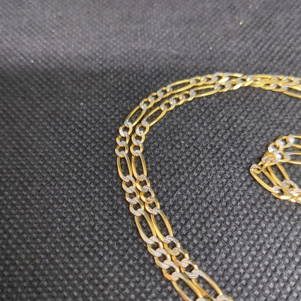 CADENAS TEJIDO 3X1 DIAMANTADO ORO 10K 55 CM 6.4 GR (NUEVO)