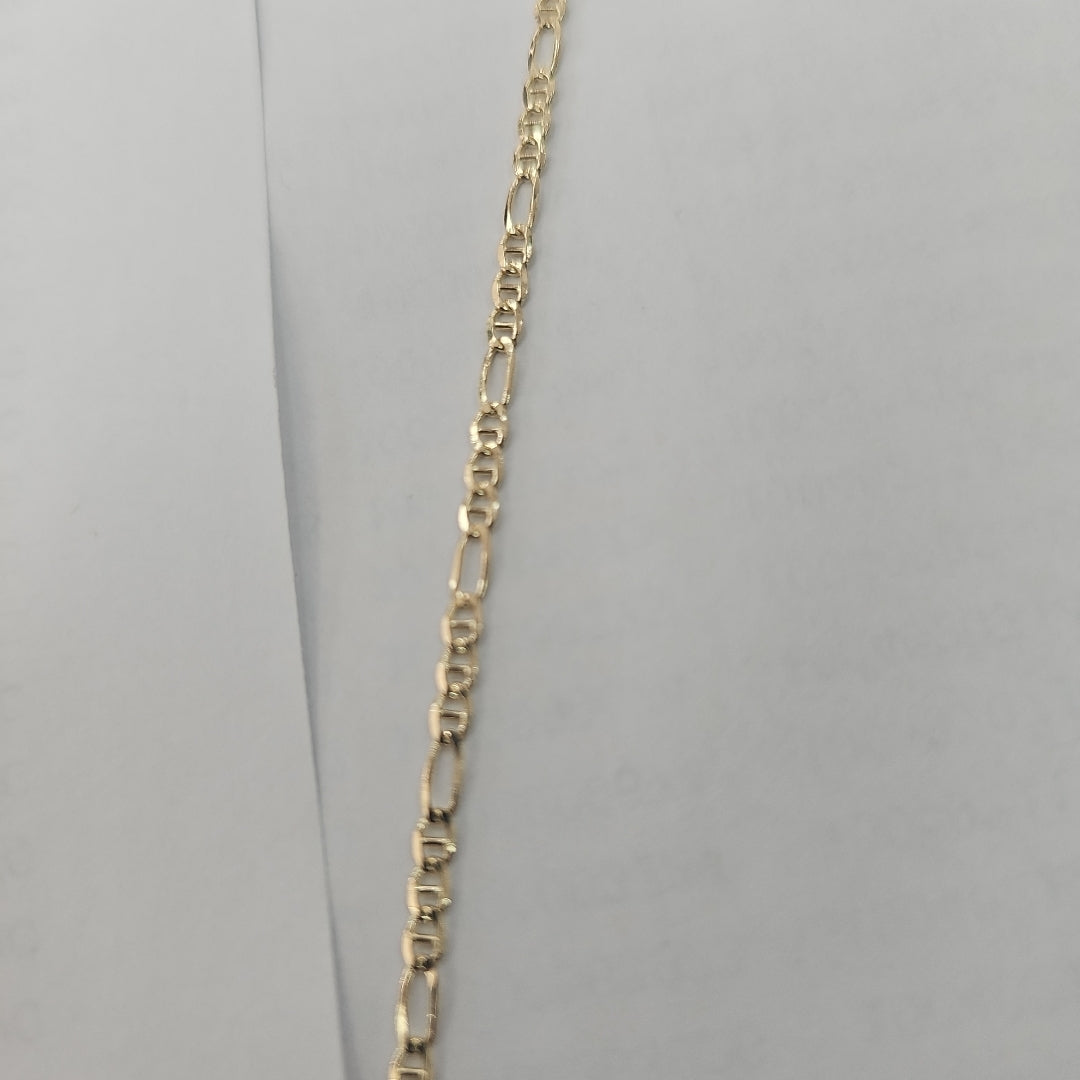 CADENAS TEJIDO FIGARO GUCHI ORO 10K 60 CM 5.3 GR (NUEVO)