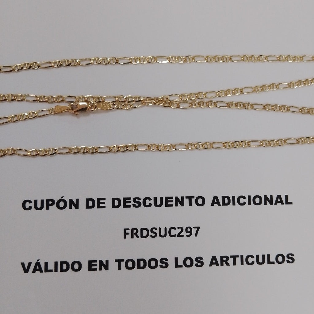 CADENAS TEJIDO FIGARO GUCHI ORO 10K 60 CM 5.3 GR (NUEVO)