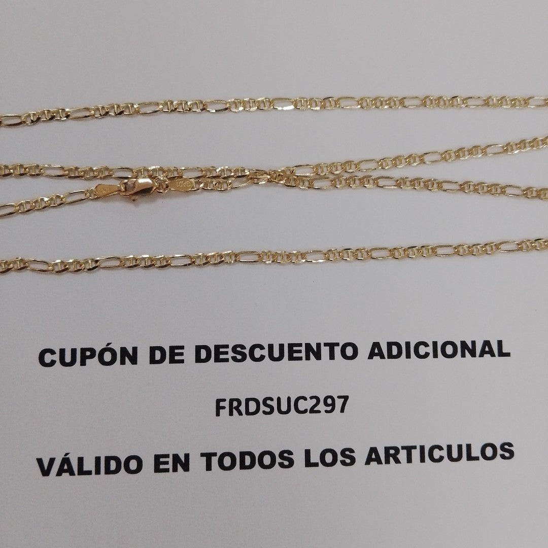 CADENAS TEJIDO FIGARO GUCHI ORO 10K 60 CM 5.3 GR (NUEVO)