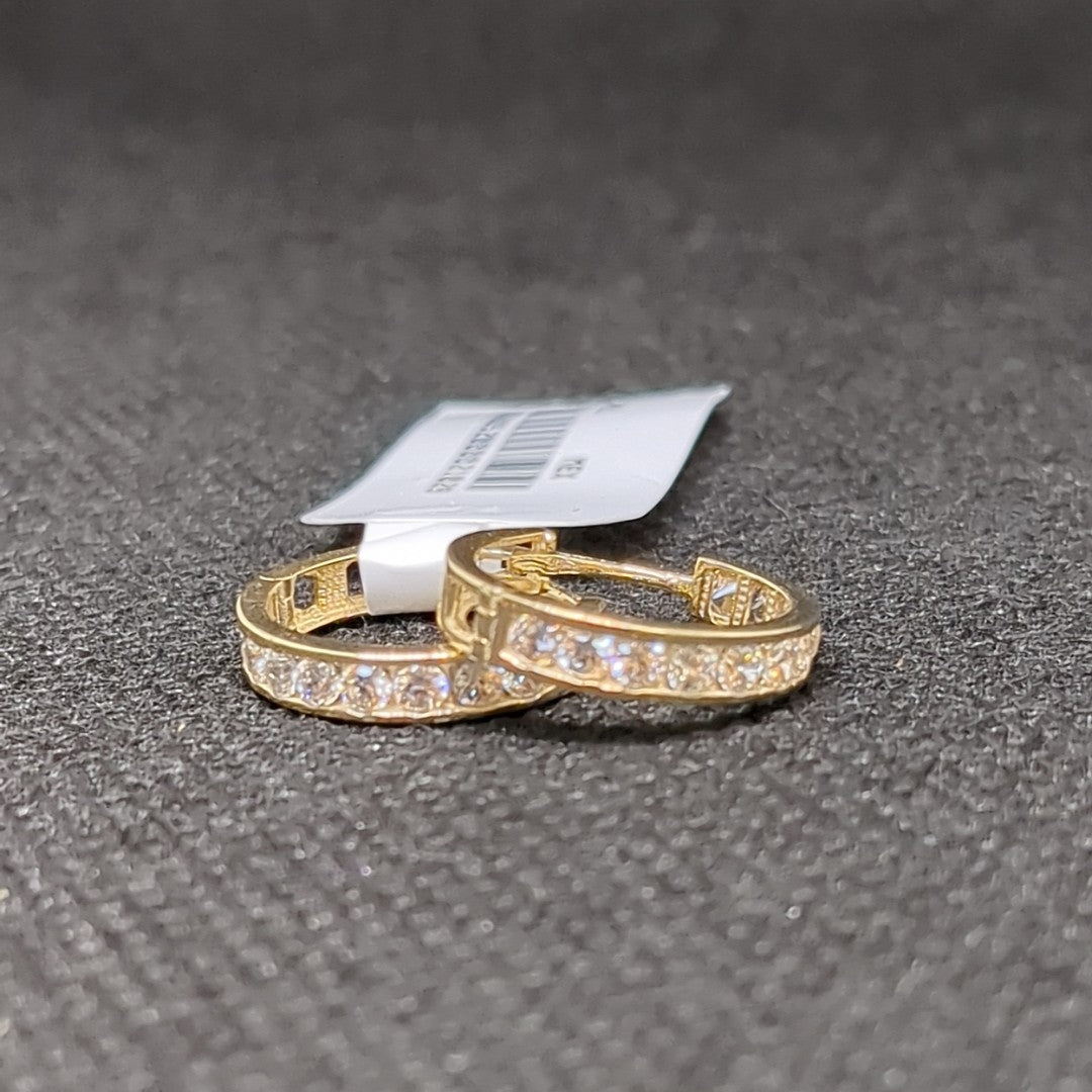 ARETES ARRACADAS C/CIRCONIAS ORO 10K 1.6 GR (NUEVO)