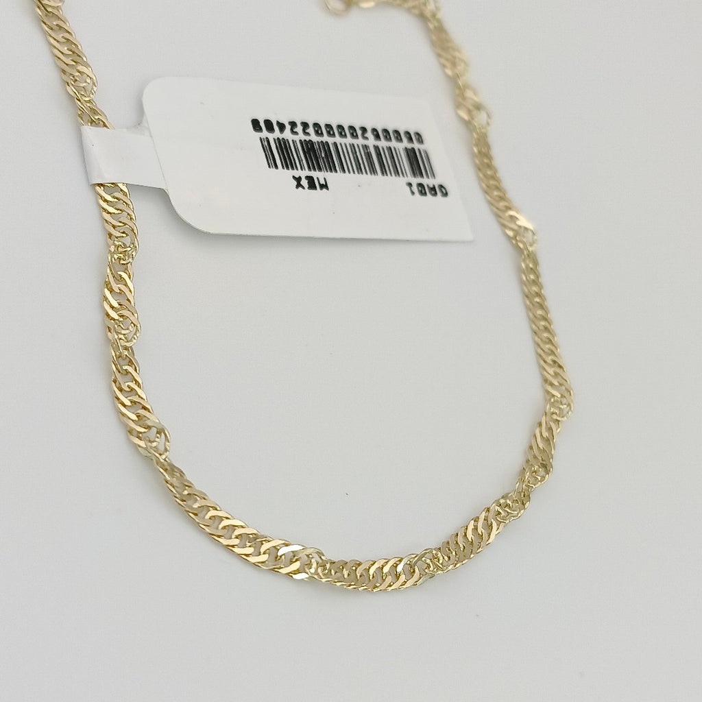 PULSERAS TEJIDO MEDIO TZL ORO 14K 18 CM 1.8 GR (NUEVO)