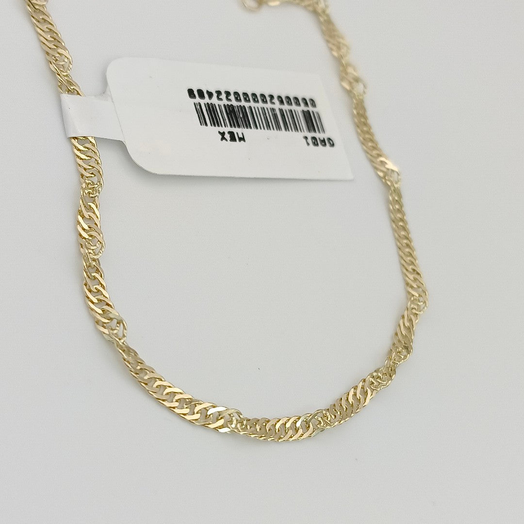 PULSERAS TEJIDO MEDIO TZL ORO 14K 18 CM 1.8 GR (NUEVO)