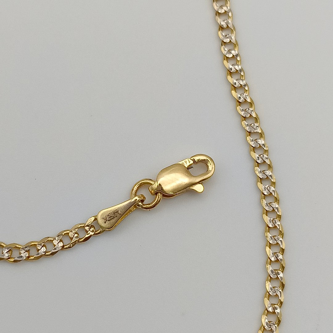 PULSERAS BARBADA DIAMANTADA ORO 14K 18 CM 2.1 GR (NUEVO)