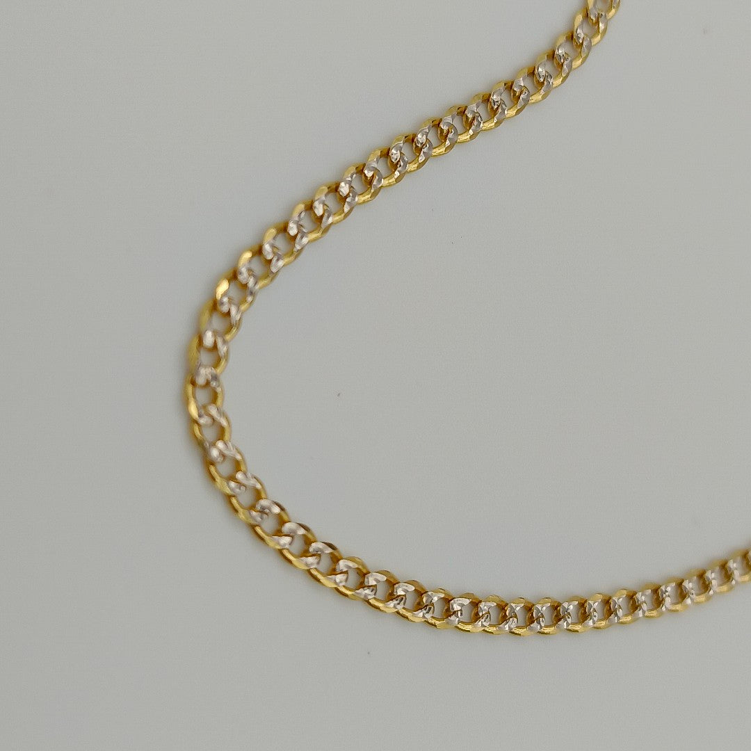 PULSERAS BARBADA DIAMANTADA ORO 14K 18 CM 2.2 GR (NUEVO)