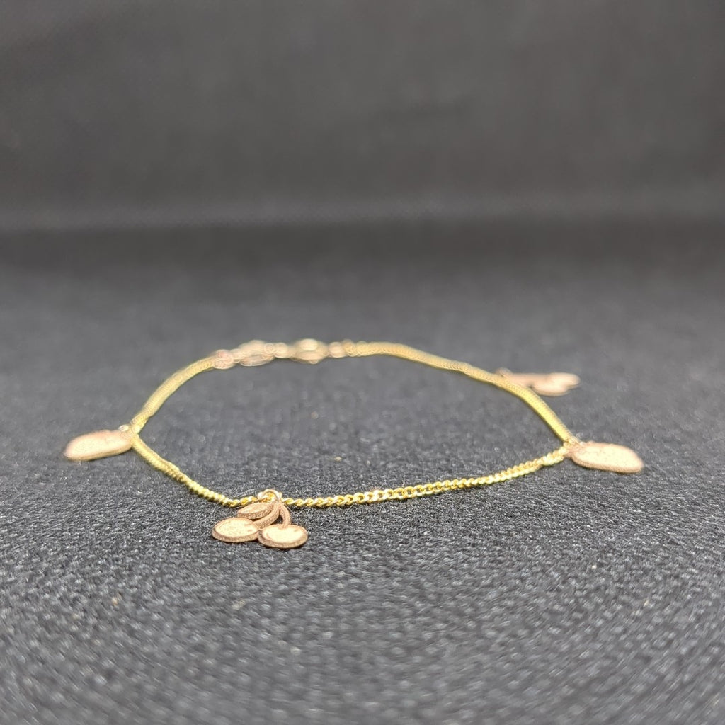 PULSERAS TEJIDO ESPECIAL C/DIJE ORO 10K 18 CM 1.3 GR (NUEVO)