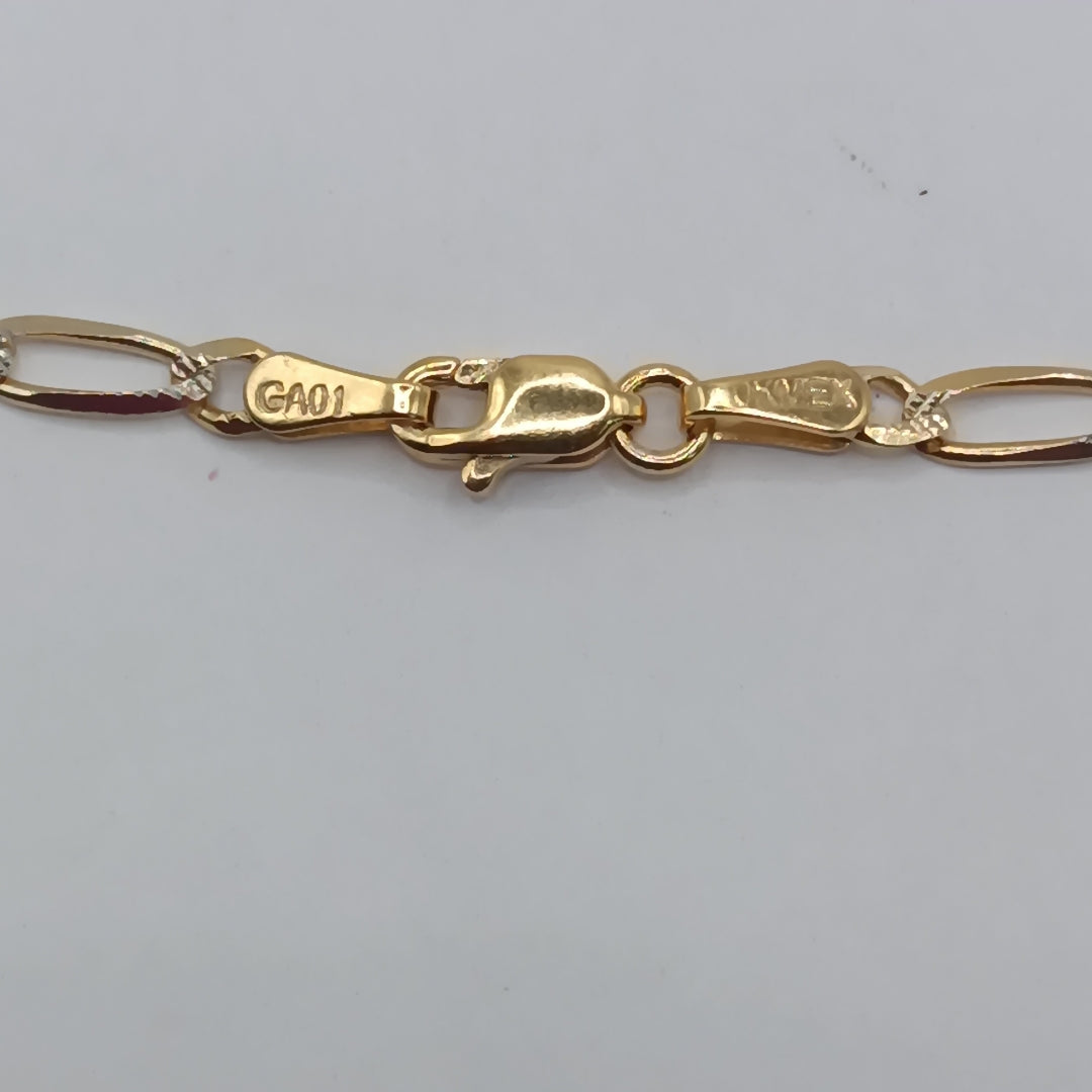 CADENAS TEJIDO 3X1 DIAMANTADO ORO 10K 55 CM 6.5 GR (NUEVO)