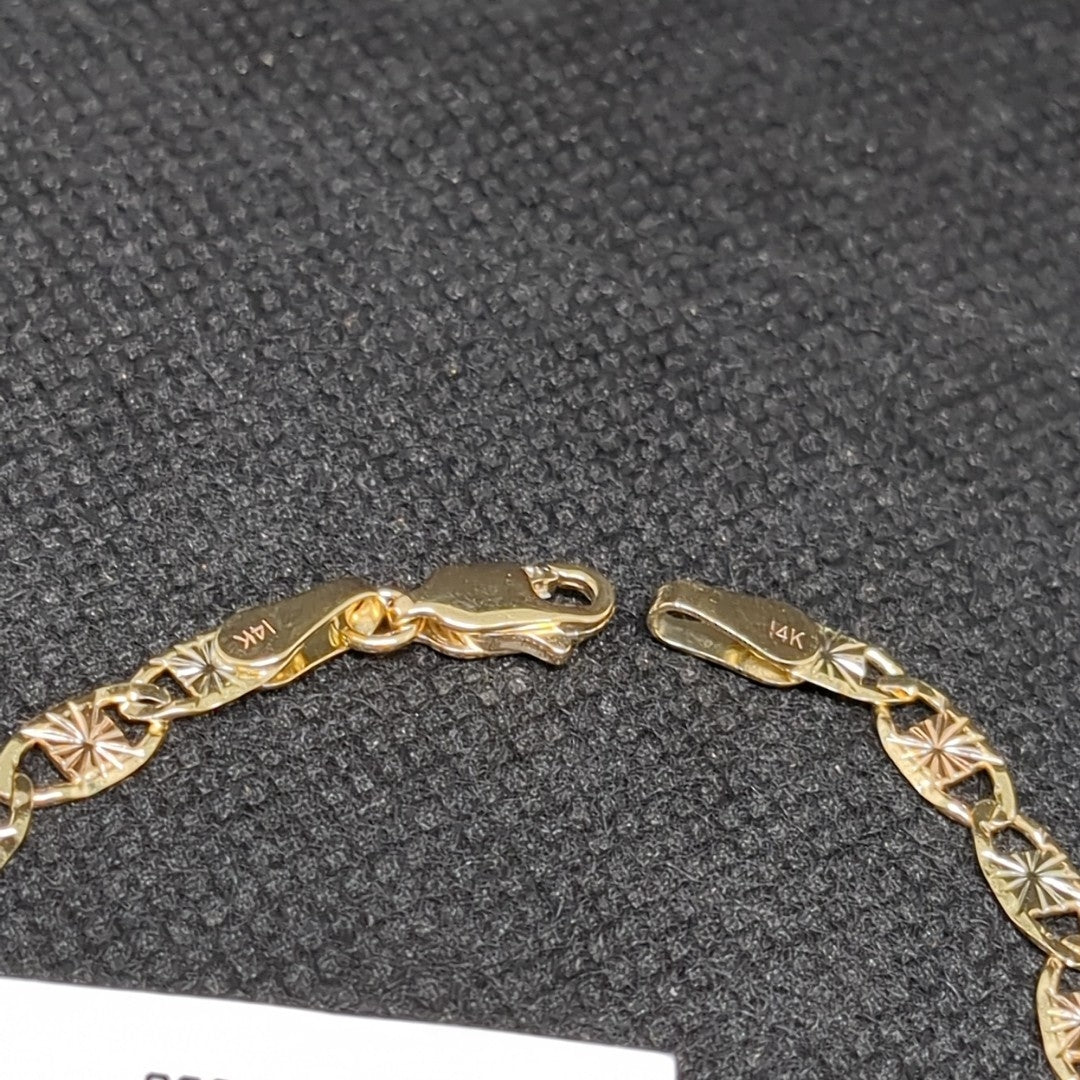 PULSERA TEJIDO GUCHI ORO 14K 18 CM 4.1 GR (NUEVO)