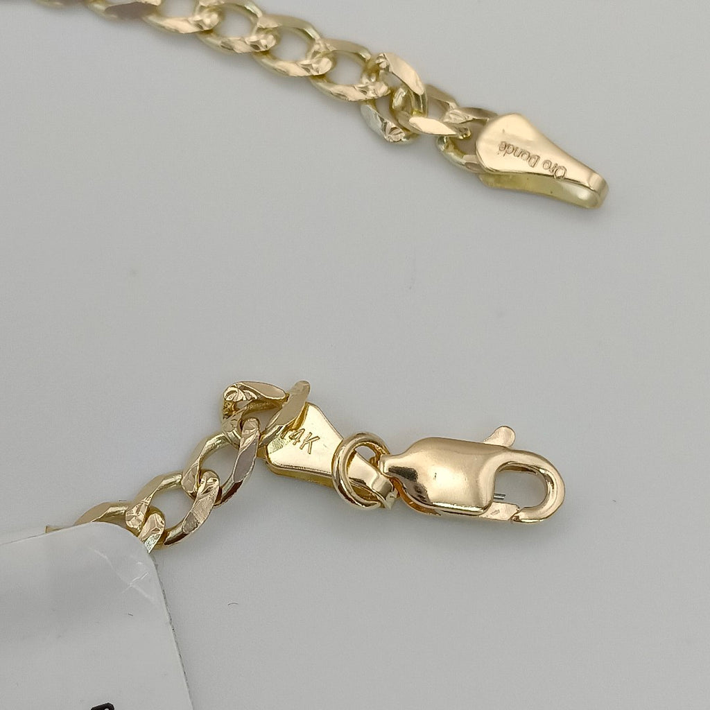 PULSERAS BARBADA ORO 14K 18 CM 4.5 GR (NUEVO)