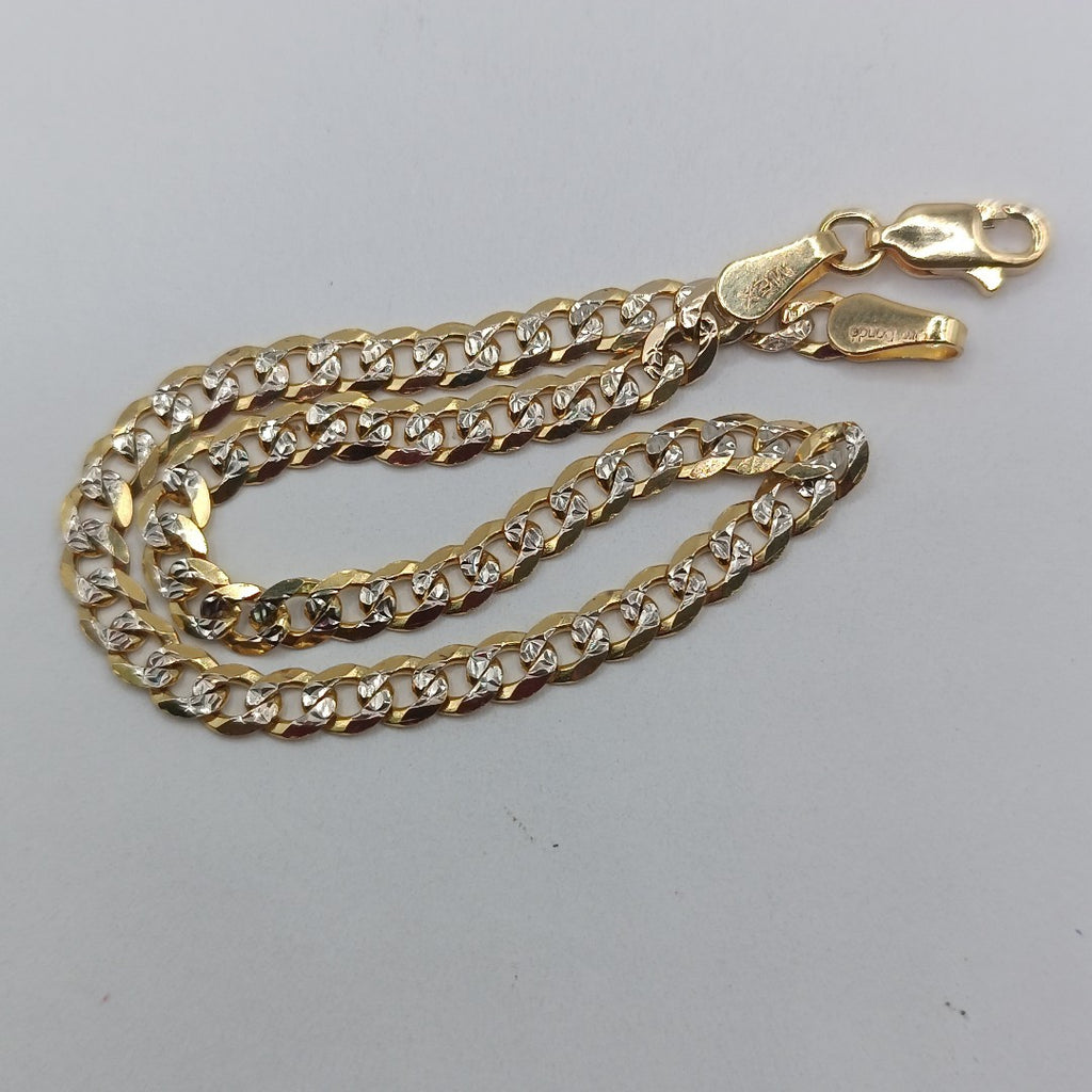 PULSERAS TEJIDO BARBADA ORO 14K 20 CM 4.9 GR (NUEVO)