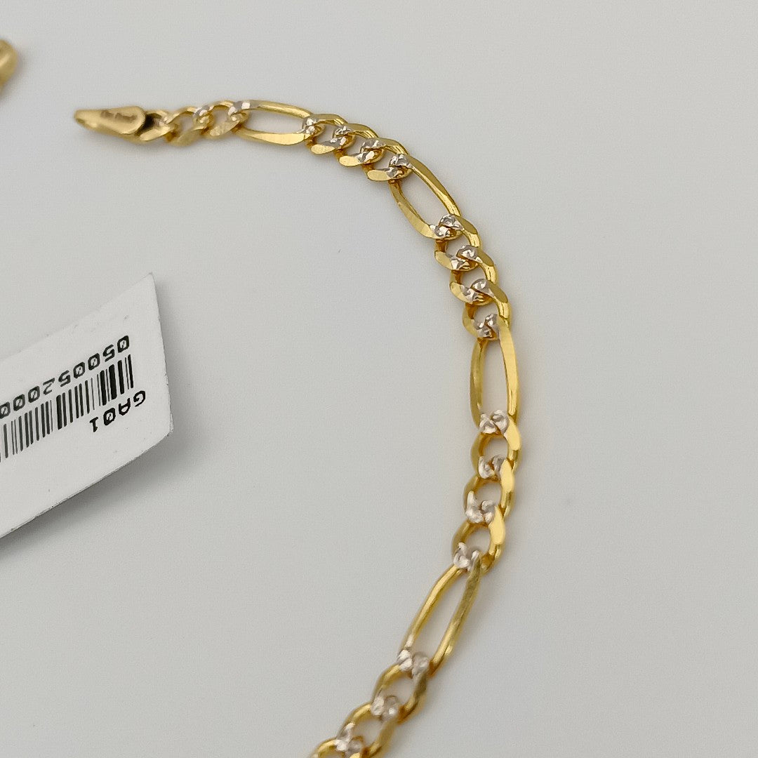 PULSERAS 3X1 DIAMANTADA ORO 14K 18 CM 3 GR (NUEVO)