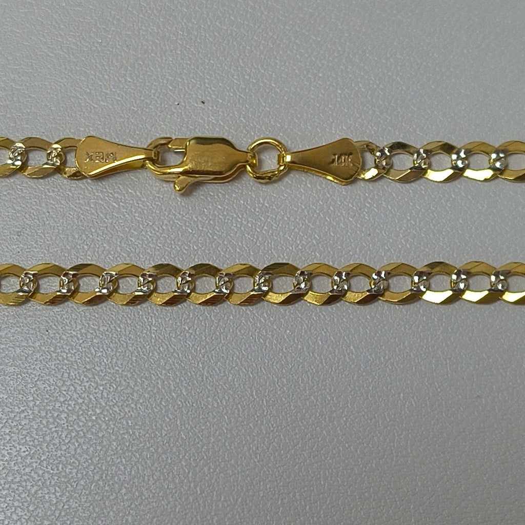 CADENAS BARBADA DIAMANTADA ORO 14K 60 CM 9.5 GR (NUEVO)