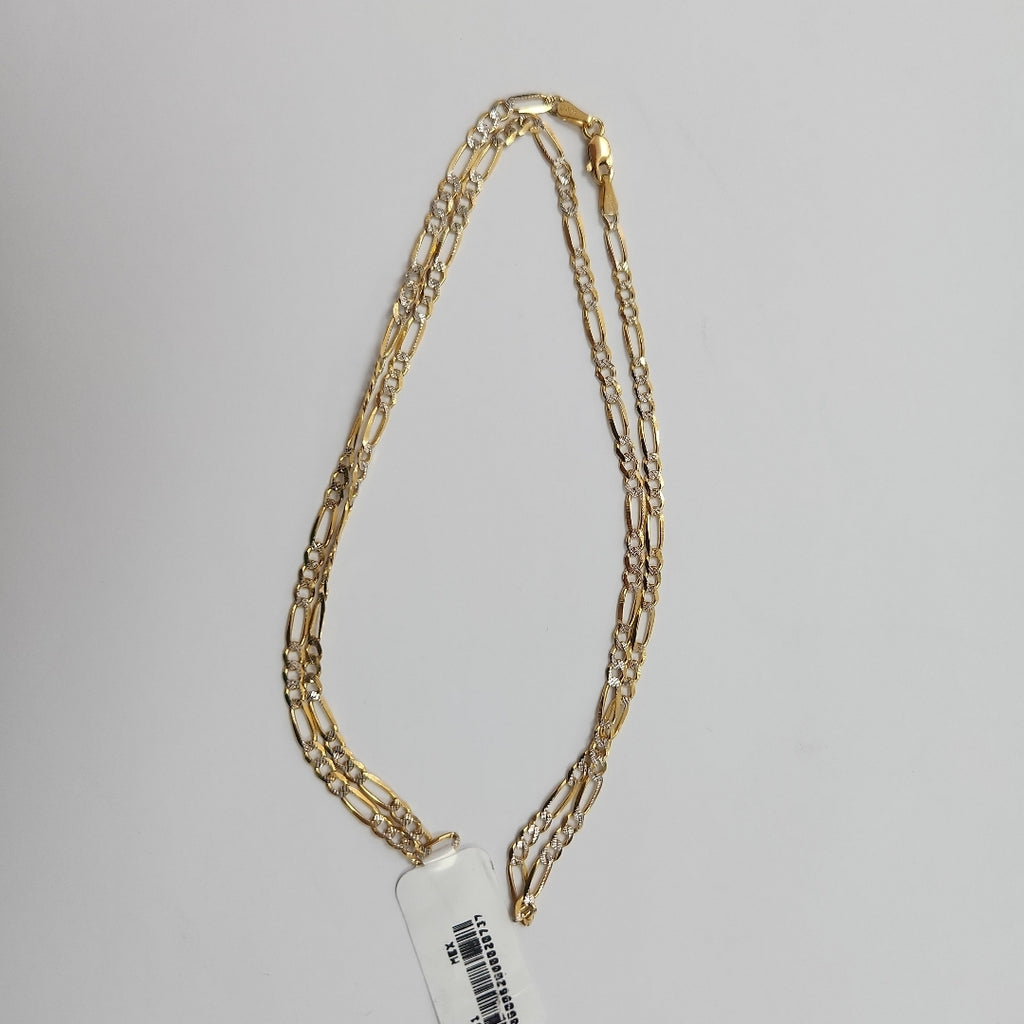 CADENAS TEJIDO 3X1 DIAMANTADO ORO 10K 55 CM 6.1 GR (NUEVO)