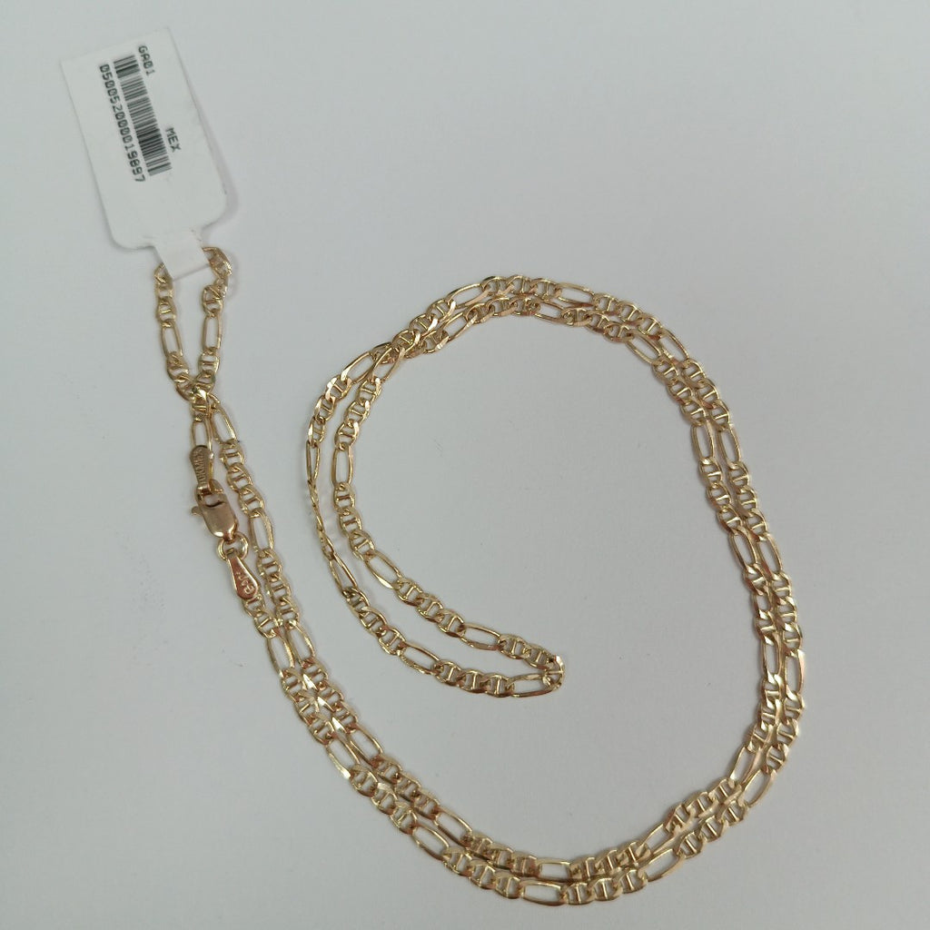 CADENAS TEJIDO FIGARO GUCHI ORO 10K 55 CM 4.9 GR (NUEVO)