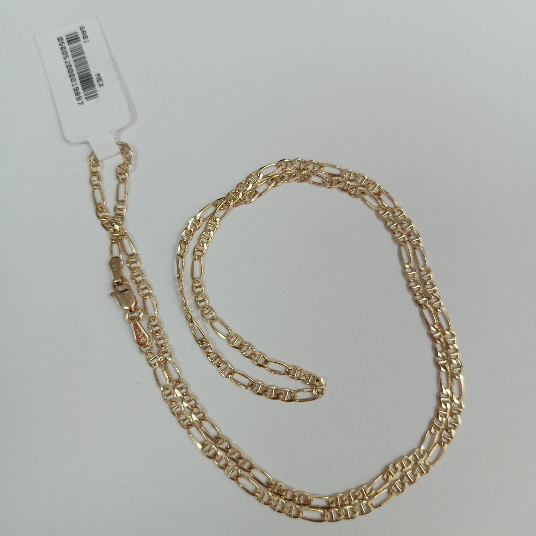 CADENAS TEJIDO FIGARO GUCHI ORO 10K 55 CM 4.9 GR (NUEVO)