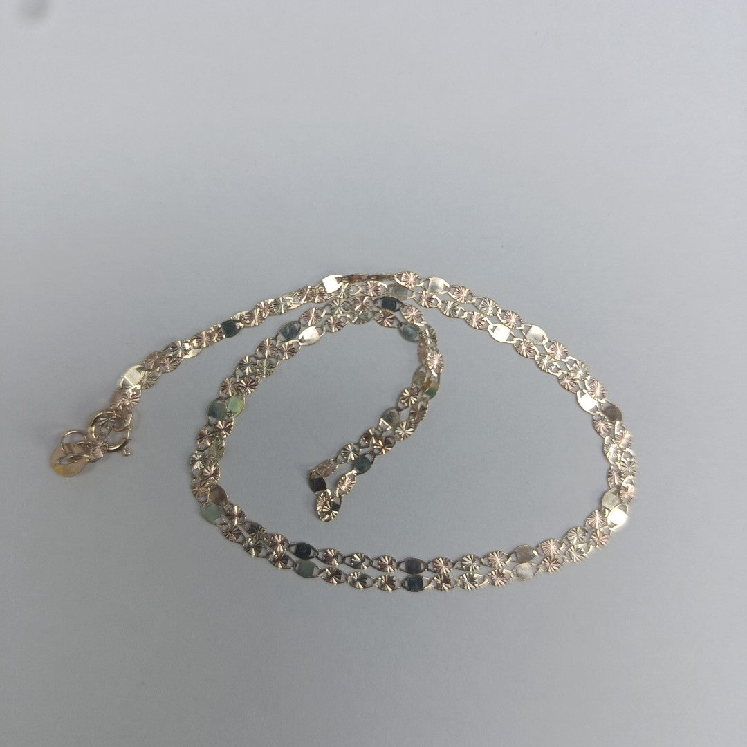 CADENAS TEJIDO GUCHI ORO 10K 40 A 45 CM 1.4 GR (NUEVO)