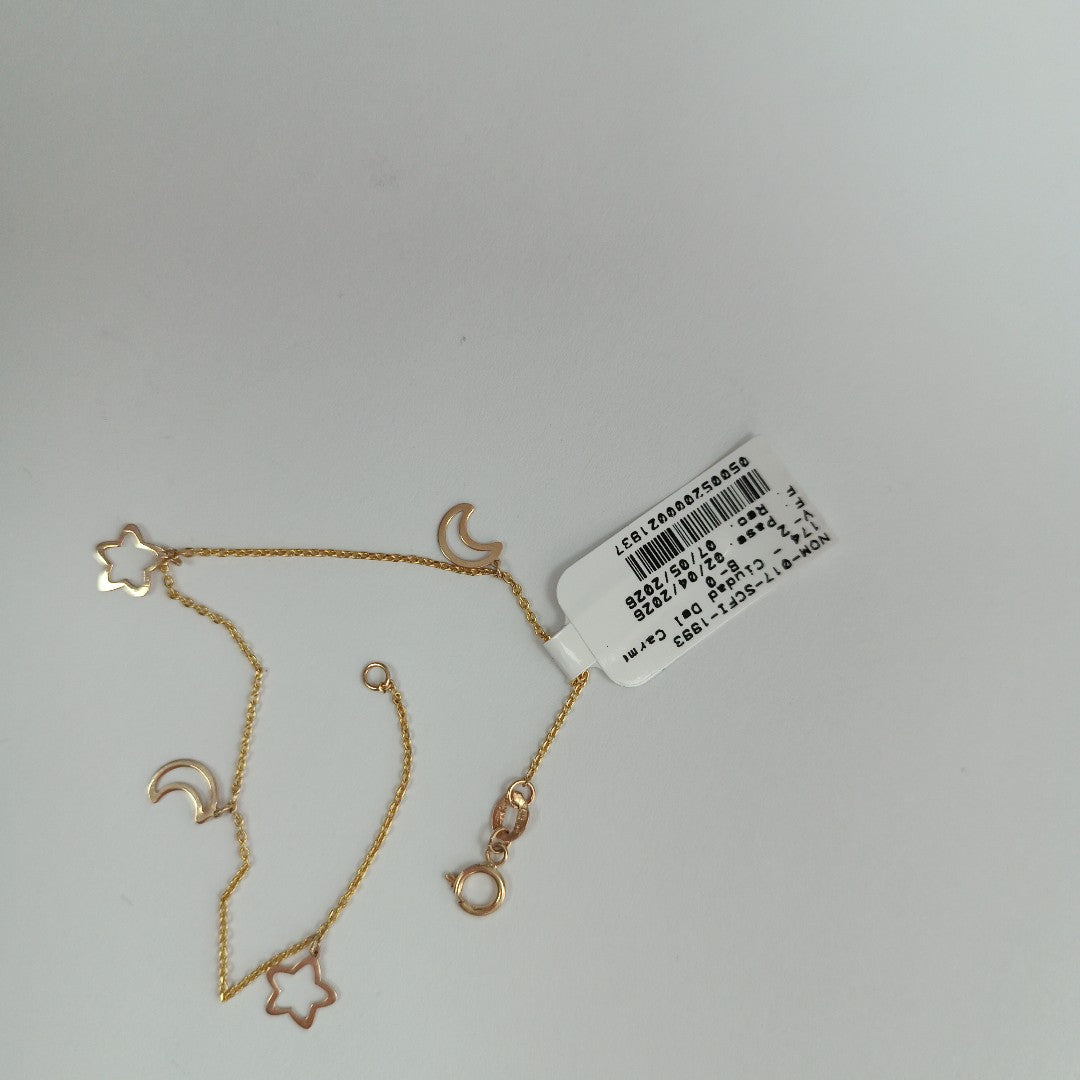 PULSERAS TEJIDO ESPECIAL C/DIJE ORO 10K 18 CM 0.9 GR (NUEVO)