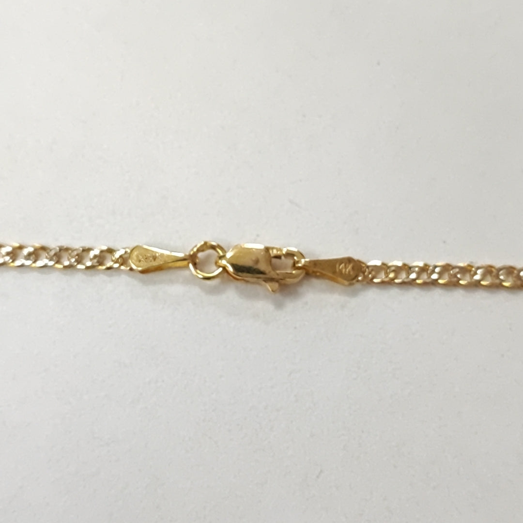 CADENAS BARBADA DIAMANTADA ORO 14K 60 CM 6.1 GR (NUEVO)