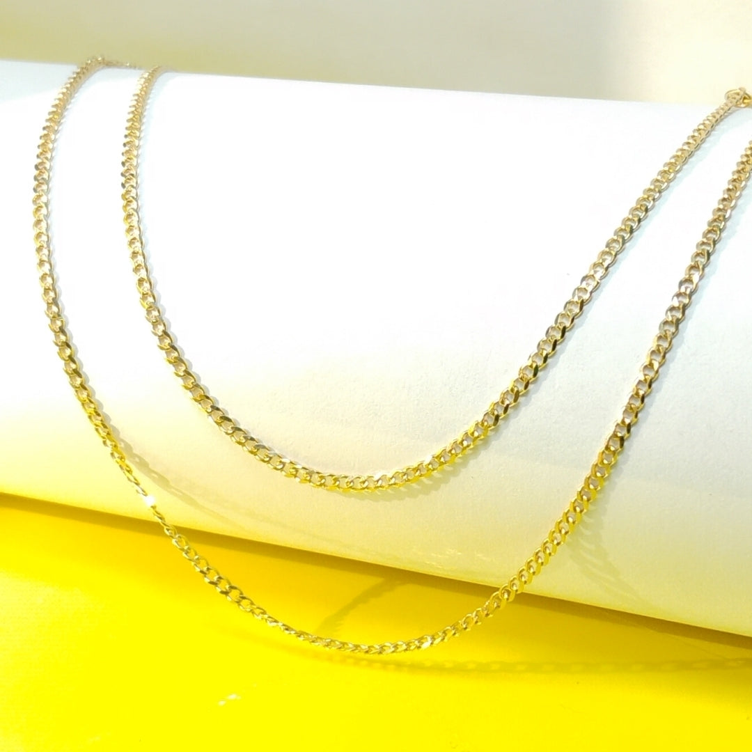 CADENAS TEJIDO BARBADA ORO 10K 55 CM 3.8 GR (NUEVO)