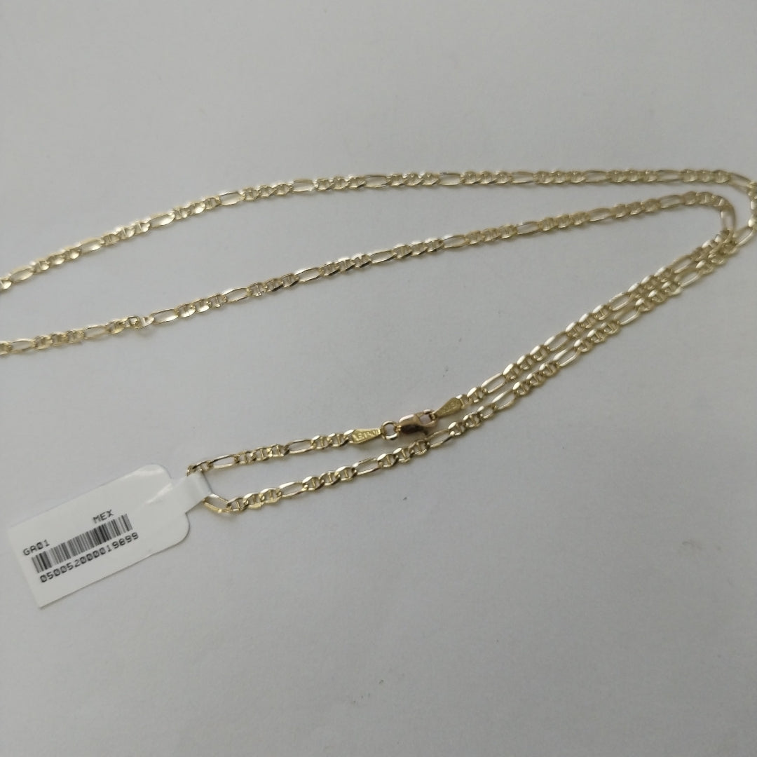 CADENAS TEJIDO FIGARO GUCHI ORO 10K 55 CM 4.9 GR (NUEVO)