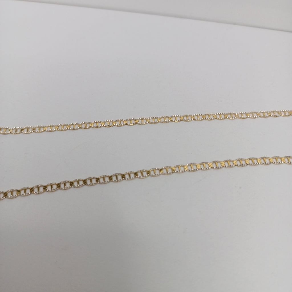 CADENAS TEJIDO GUCHI DIAMANTADO ORO 10K 55 CM 4 GR (NUEVO)