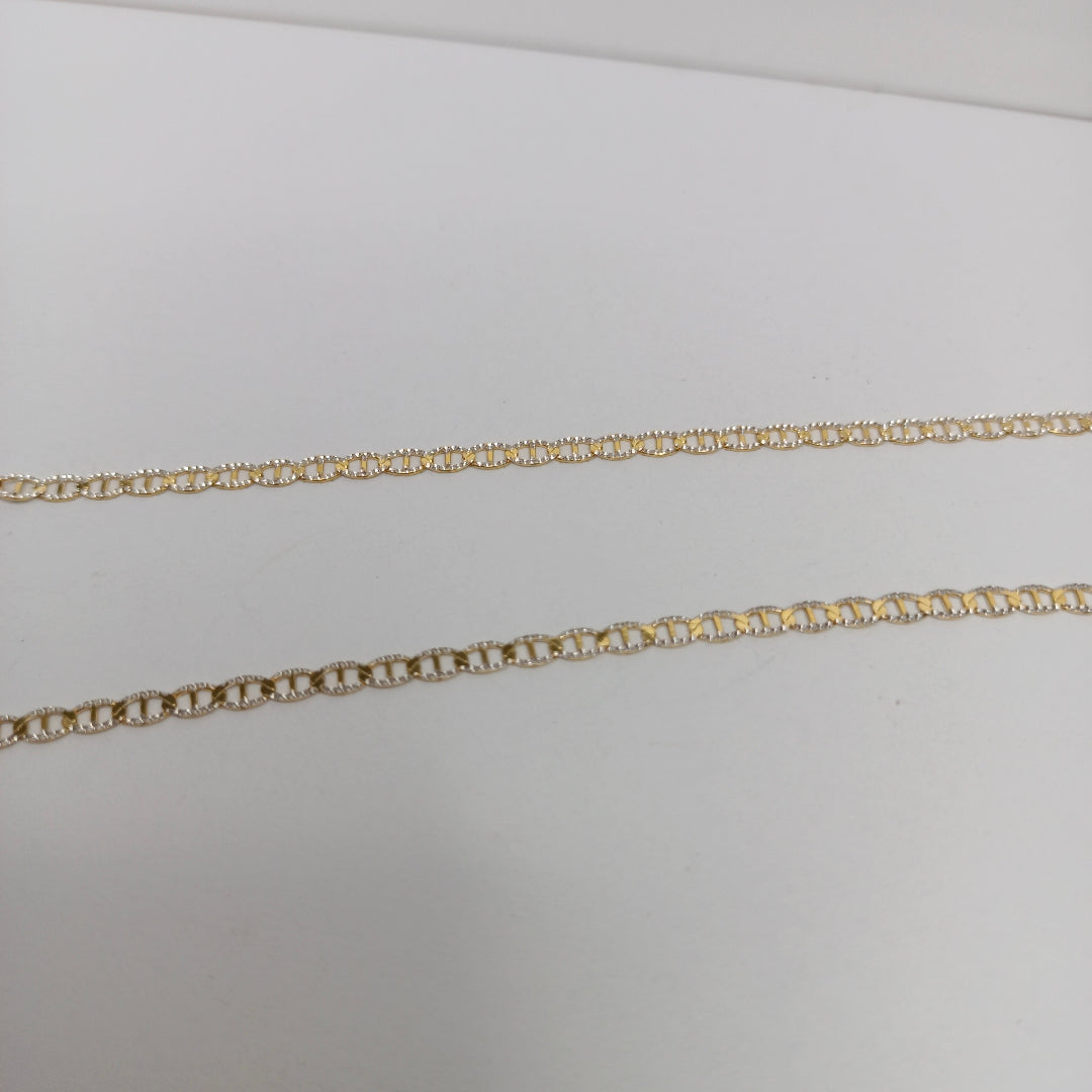 CADENAS TEJIDO GUCHI DIAMANTADO ORO 10K 55 CM 4 GR (NUEVO)