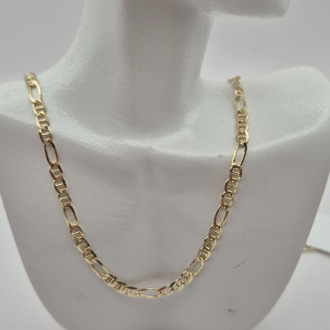 CADENAS TEJIDO FIGARO GUCHI ORO 10K 60 CM 5.3 GR (NUEVO)