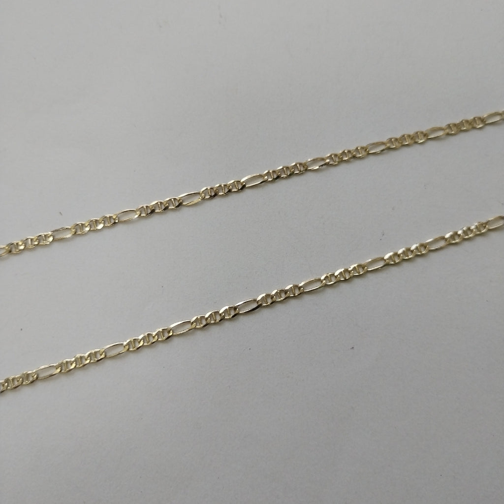 CADENAS TEJIDO FIGARO GUCHI ORO 10K 55 CM 4.9 GR (NUEVO)