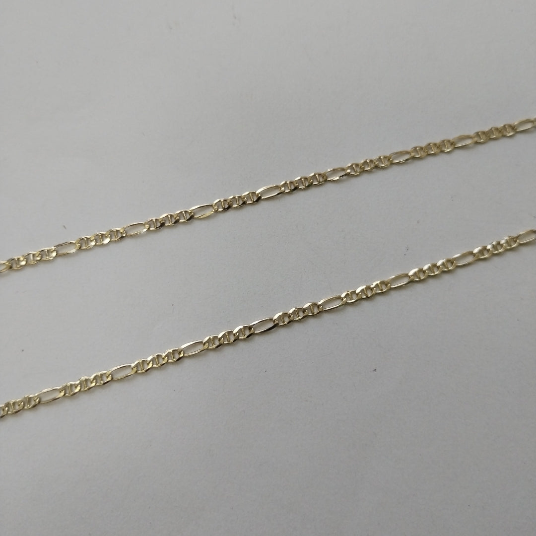 CADENAS TEJIDO FIGARO GUCHI ORO 10K 55 CM 4.9 GR (NUEVO)