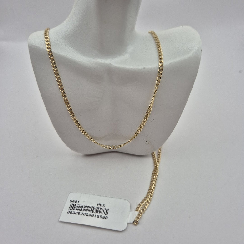 CADENAS TEJIDO BARBADA ORO 10K 55 CM 3.8 GR (NUEVO)
