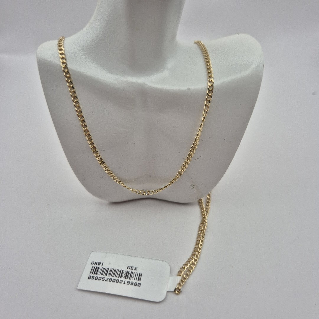CADENAS TEJIDO BARBADA ORO 10K 55 CM 3.8 GR (NUEVO)