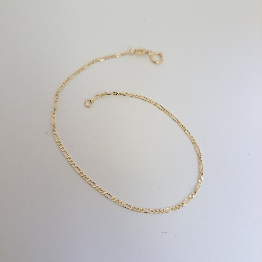 PULSERAS TEJIDO 3X1 ORO 14K 21 CM 1 GR (NUEVO)