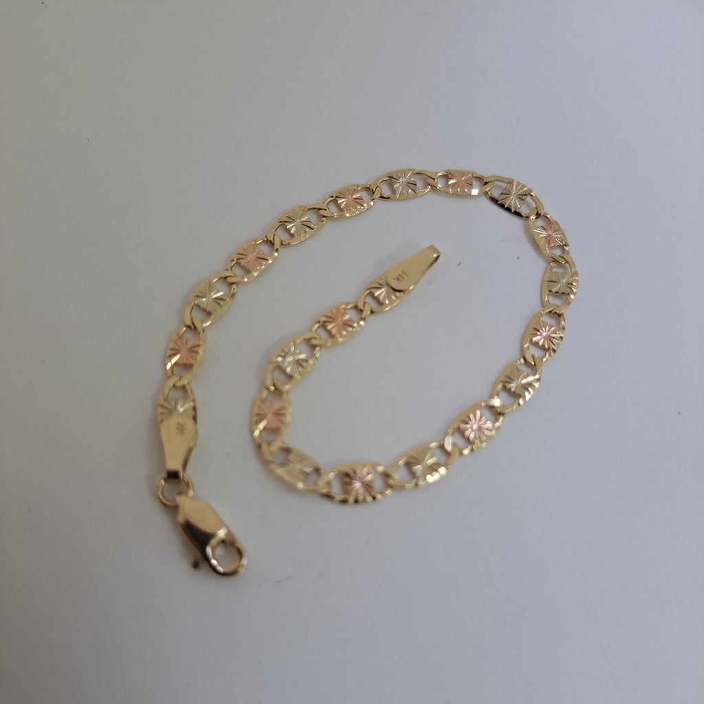 PULSERA TEJIDO GUCHI ORO 14K 18 CM 4.1 GR (NUEVO)