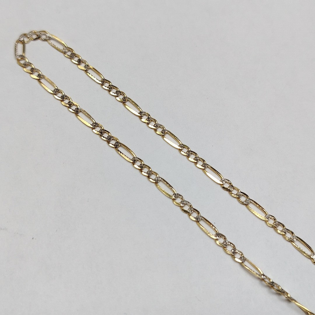 CADENAS TEJIDO 3X1 DIAMANTADO ORO 10K 60 CM 6.7 GR (NUEVO)
